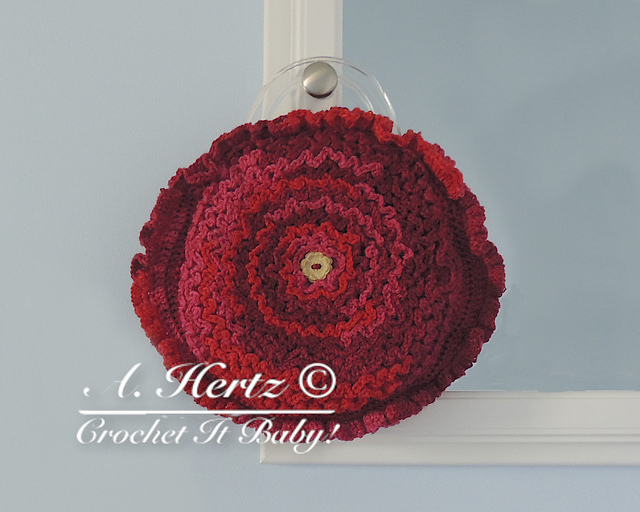 Crochet Ruffling Rosette Purse