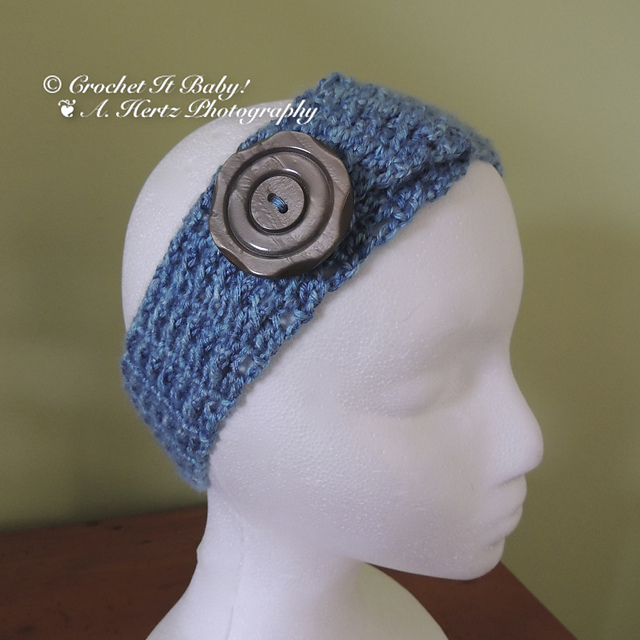 Crochet Button Headband