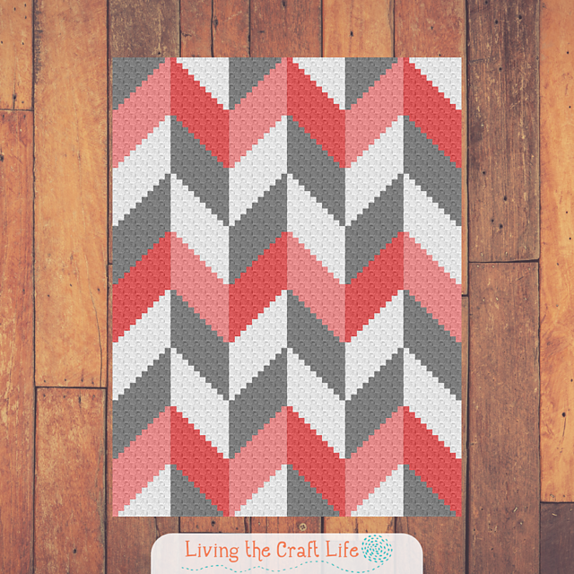Checkered Chevron C2C Blanket