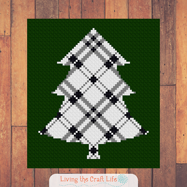 Plaid Tree C2C Blanket