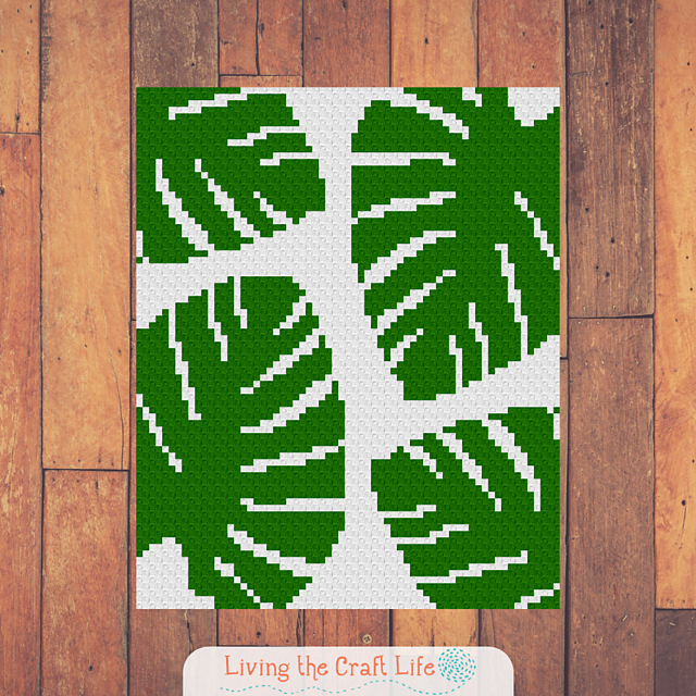 Monstera Leaves C2C Blanket