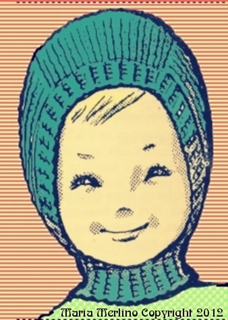 Knit Helmet or Hood Hat for a child