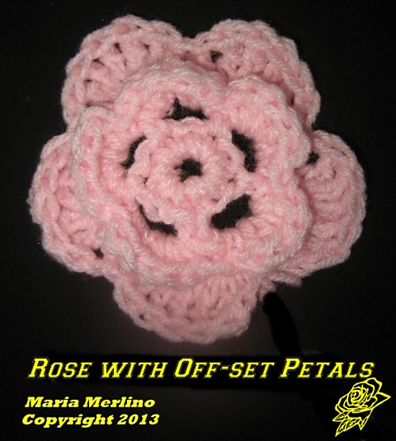 Yarn Rose with Off-Set Petals