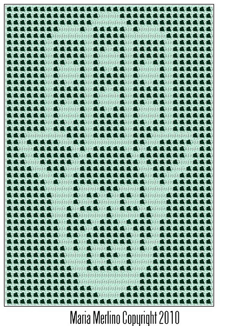 Crochet Filet Hand of Fatima Hamsa Kabbalah Chart Graph
