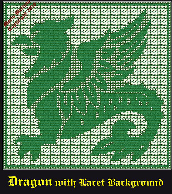 Filet Lacet Gryphon Dragon Wall Hanging