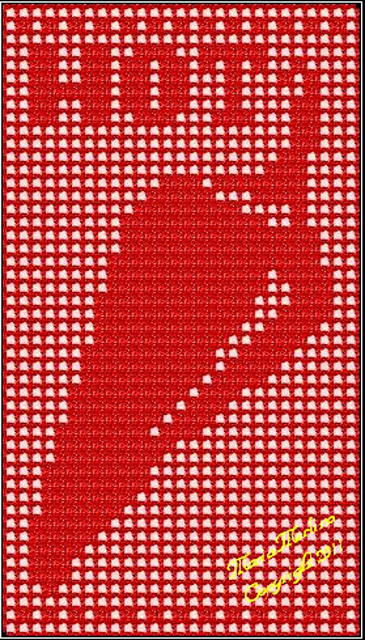 Crochet Filet Hot Red Chili Pepper Curtain Chart Cinco de Mayo