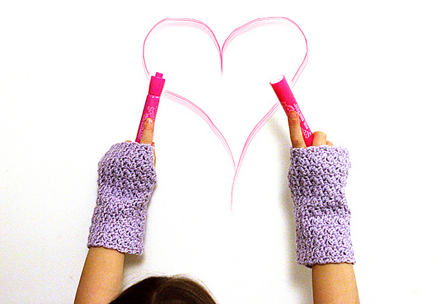 Girls Fingerless Mittens