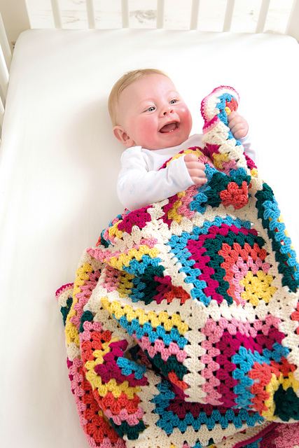 Mitred stripes blanket