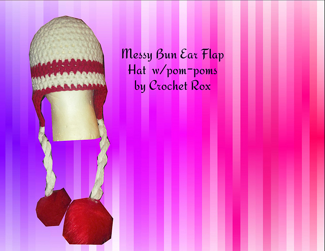 Messy Bun Ear Flap hat