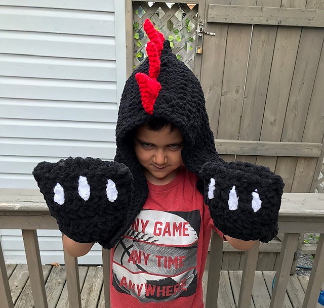 Blanket Yarn Dino Scoodie