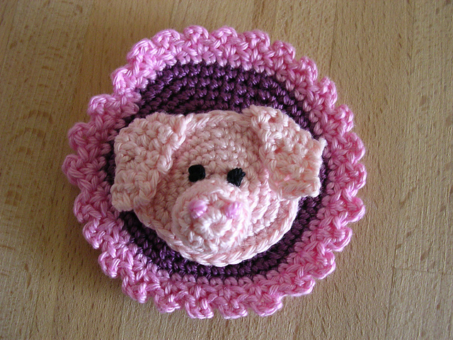 Häkelbutton "Schweinerei"