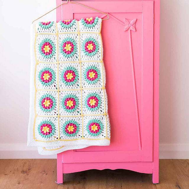 Popcorn Garden Granny Blanket