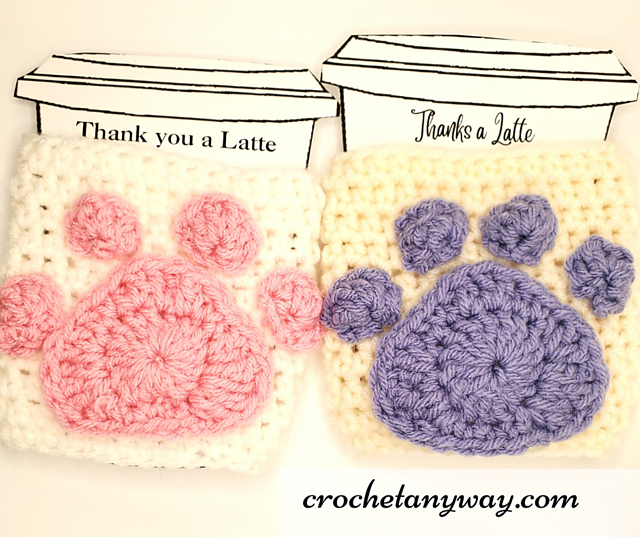 Paw Print Coffee Cup Cozy
