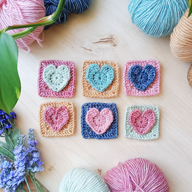 3D Heart Granny Square