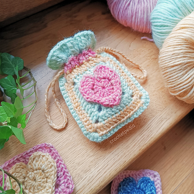 3D Heart Drawstring Bag