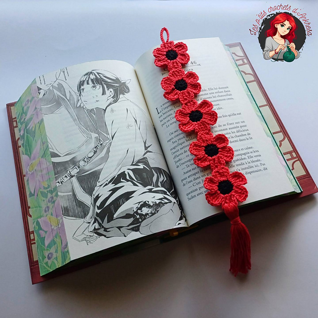 Marque page coquelicot