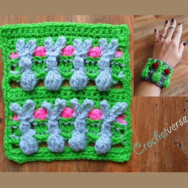 Bunnies in the Tulips / Zombie Bunnies Cuff