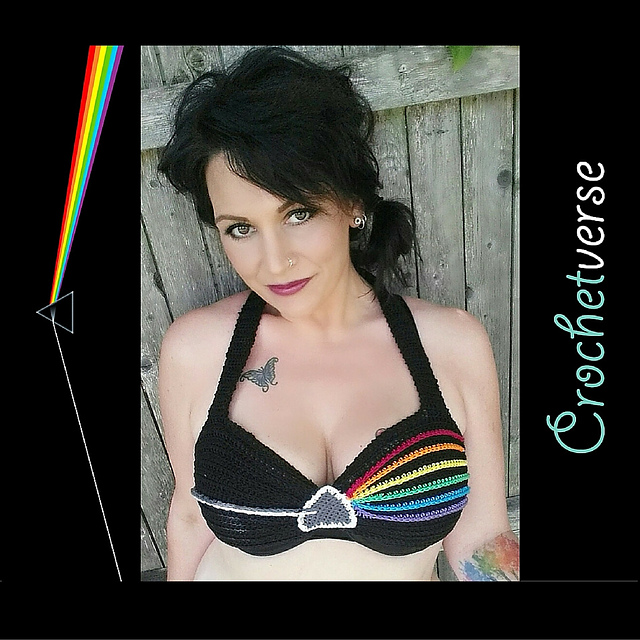Rainbow Prism Halter Bikini Top