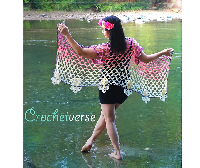 The Lattice Rose - Multiwear Shawl