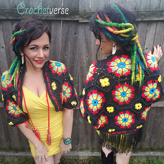 Kaleidoscope Granny Cocoon Cardigan