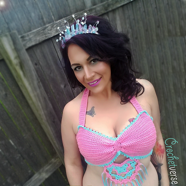 Mermaid Mandala Halter Crop Top