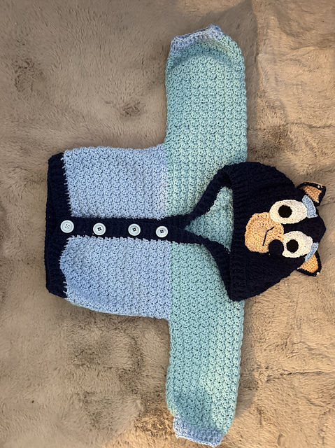 Ravelry: Bluey Inspired Hooded Cardigan pattern by Cróise Creations