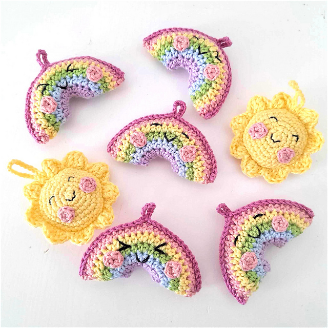 Sun & Rainbow Key Chains