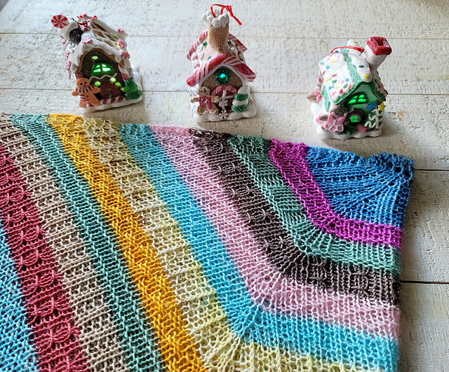 Gingerbread House Advent Shawl