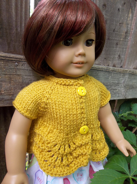 Short Sleeved Lace Bottom Jacket for an 18" Doll