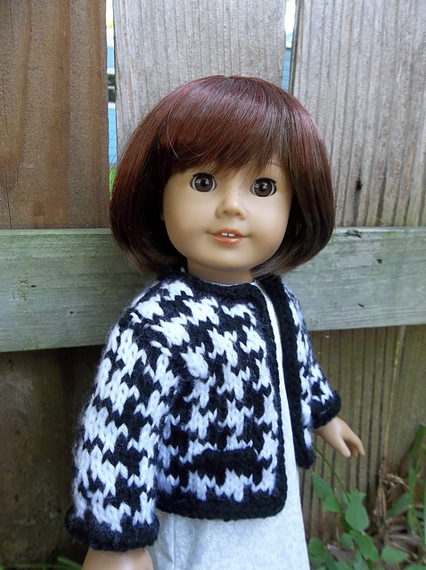 Hound's-Tooth Jacket for 18" Dolls