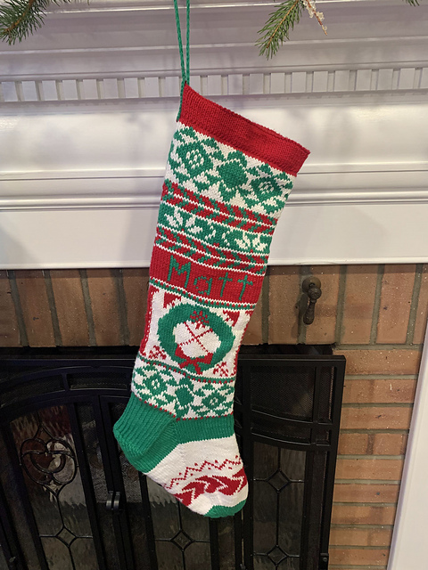 Holiday Wreath stocking