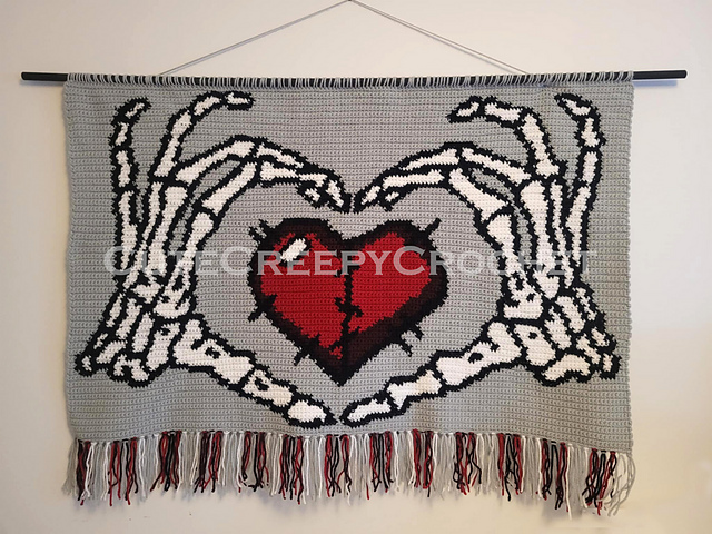 Skeleton Heart Tapestry