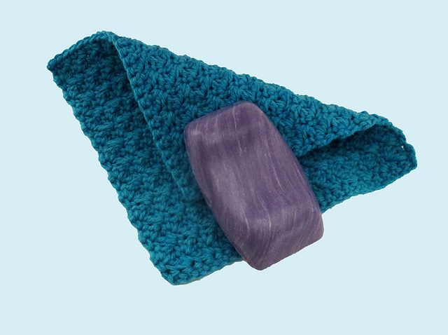 Blue Washcloth and Soap saver