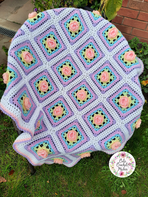 Rainbow Rose Blanket