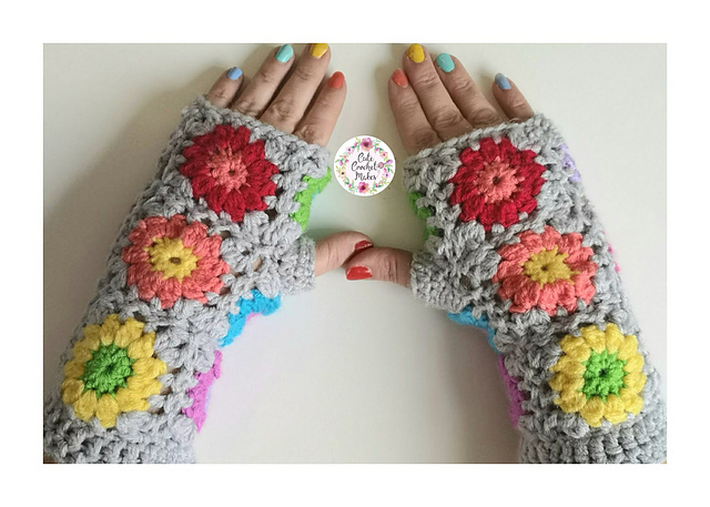 Rainbow Burst Mitts