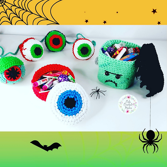 Frank & Eyeball Treat Basket & Eyeball Garland