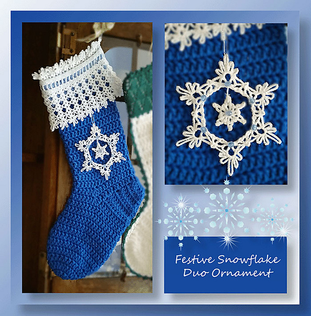 Festive Snowflake Duo Ornament