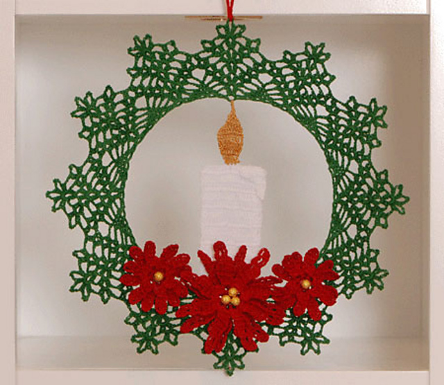 0659 Poinsettia Candle Wreath