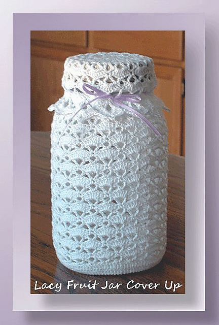 Lacy Fruit Jar Cover Up