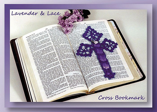 Lavender & Lace Cross Bookmark