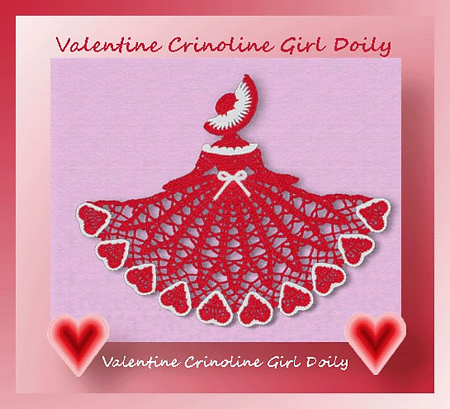 Valentine Crinoline Girl Doily (Item #0484)