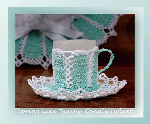 Lace Teacup Candle Holder