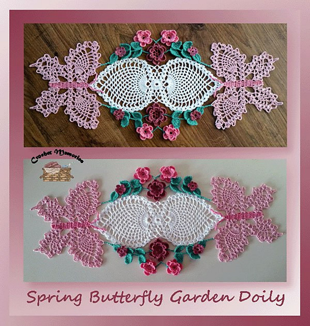 Spring Butterfly Garden Doily