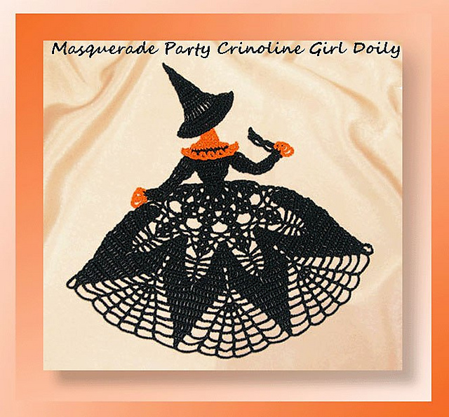 Masquerade Party Crinoline Girl Doily - Item #0475