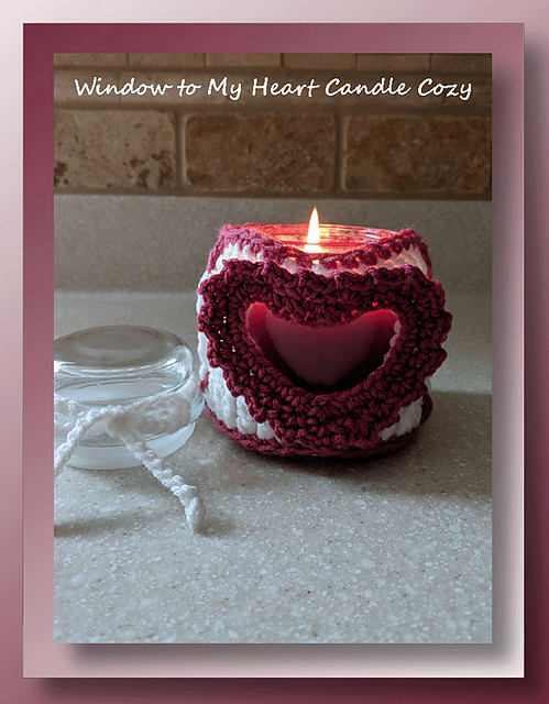 Heart Window Candle Cozy