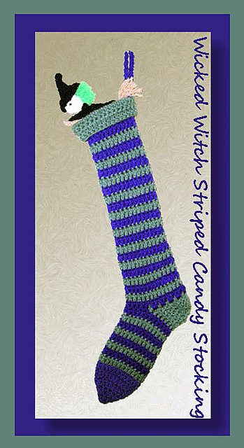 Witch Striped Candy Stocking