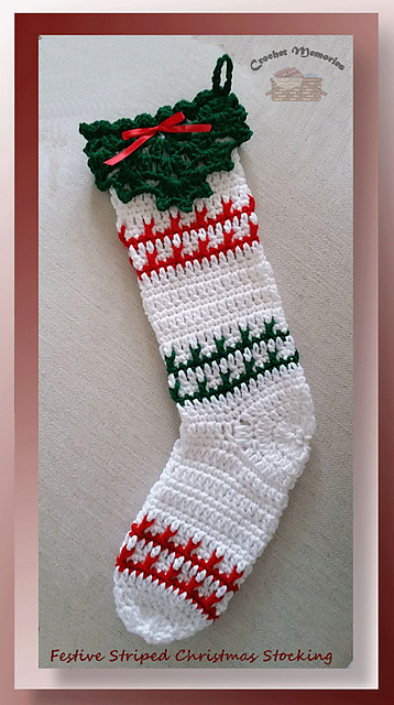 Festive Striped Stocking