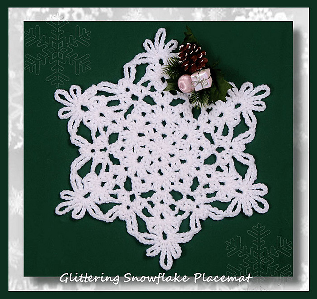 Ravelry Glittering Snowflake Placemat pattern by Cylinda D. Mathews