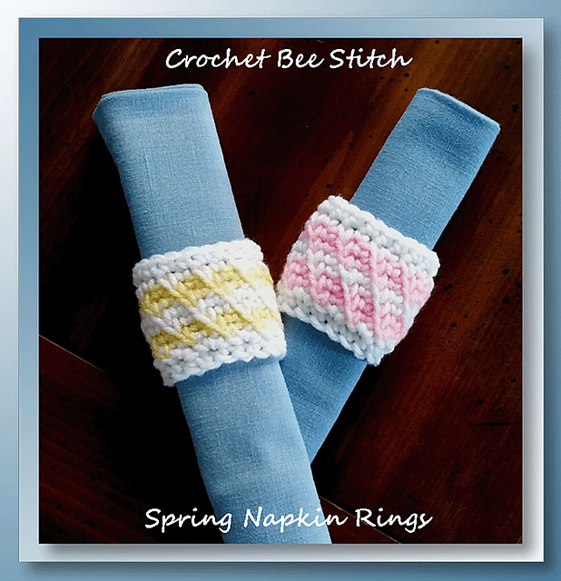 Bee Stitch Napkin Rings