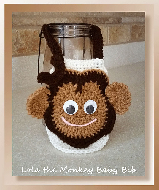 Lola Monkey Baby Bib
